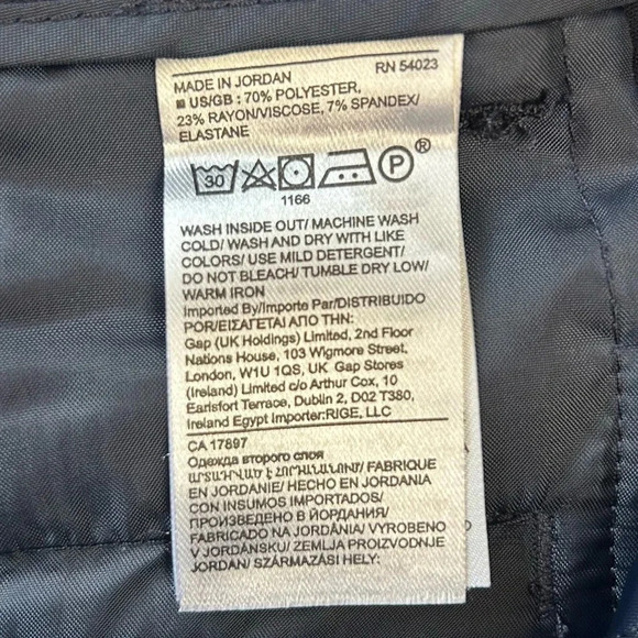 Banana  Republic High Rise Wide Leg Cropped Pants Navy Blue Size 0 NWT - Picture 14 of 16